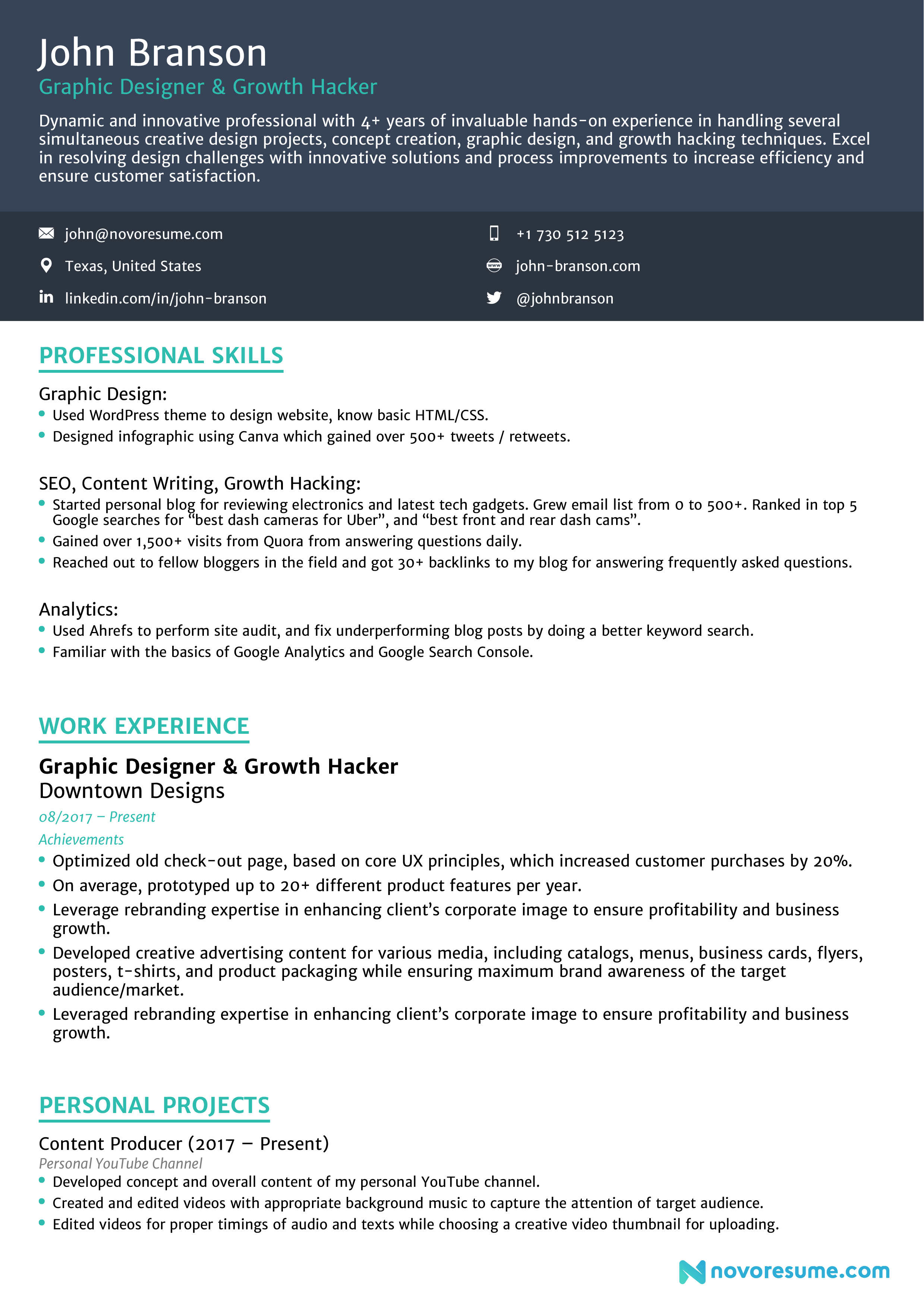 combination resume format