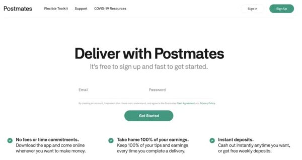 Postmates Gig job app  www.paypant.com