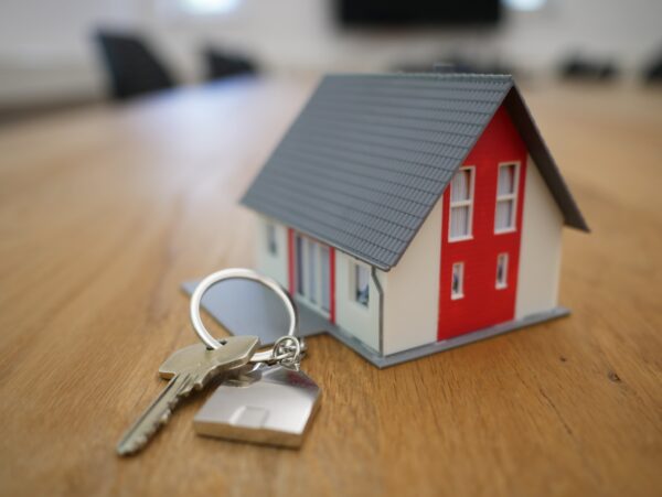 A picture illustrating a mortgaged home and its key