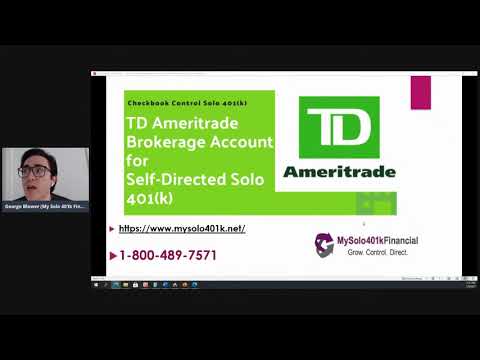 TD Ameritrade Brokerage Account for Self Directed Solo 401(k)