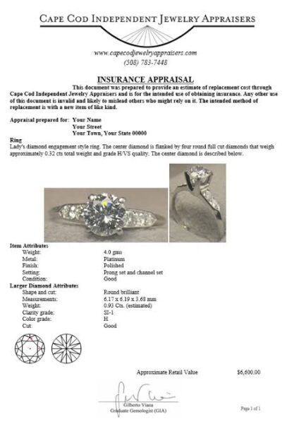 Jewlry appraisal report 
 www.paypant.com