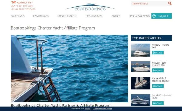 Boatbookings Affiliate program www.paypant.com